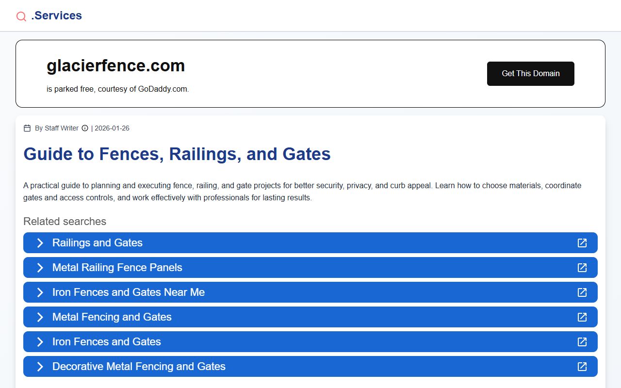 Glacier Fence website screenshot