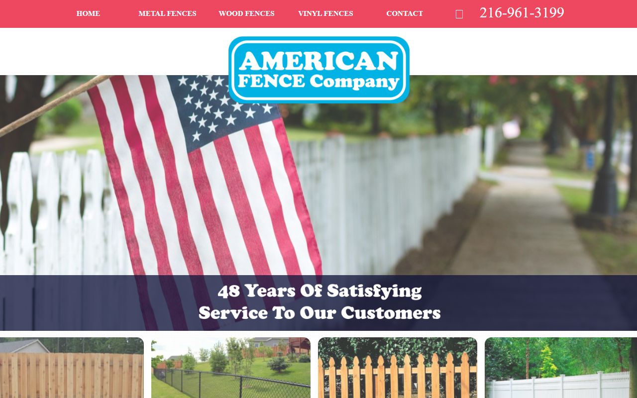 American Fence Company website screenshot
